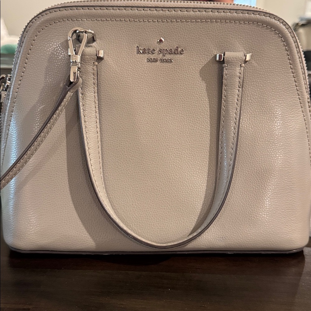 Kate Spade Light Grey Leather Satchel